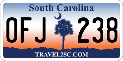 SC license plate OFJ238