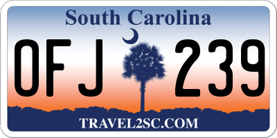 SC license plate OFJ239