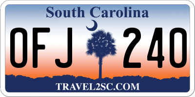 SC license plate OFJ240