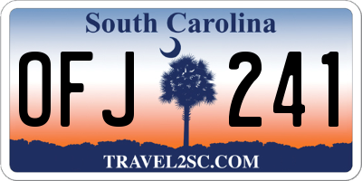 SC license plate OFJ241