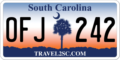 SC license plate OFJ242