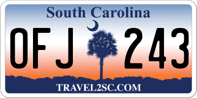SC license plate OFJ243