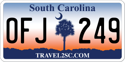 SC license plate OFJ249