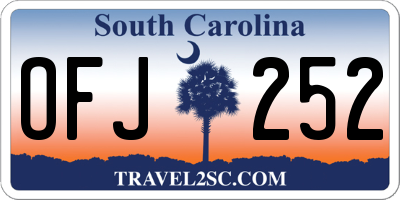 SC license plate OFJ252