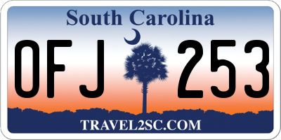 SC license plate OFJ253