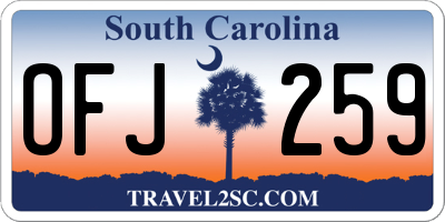 SC license plate OFJ259