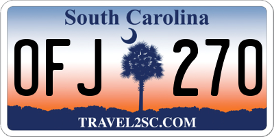 SC license plate OFJ270