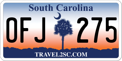 SC license plate OFJ275