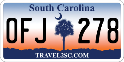 SC license plate OFJ278