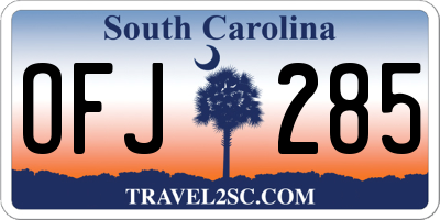 SC license plate OFJ285
