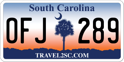 SC license plate OFJ289