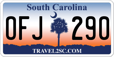 SC license plate OFJ290