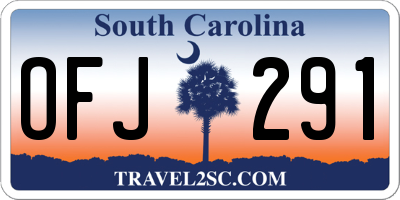 SC license plate OFJ291