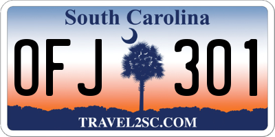 SC license plate OFJ301