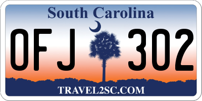 SC license plate OFJ302