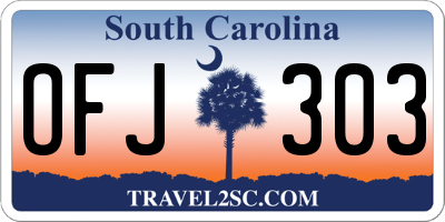 SC license plate OFJ303