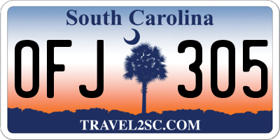 SC license plate OFJ305