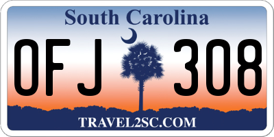SC license plate OFJ308