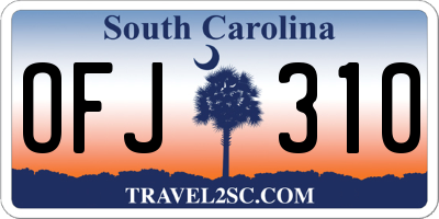 SC license plate OFJ310