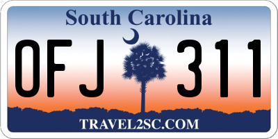 SC license plate OFJ311