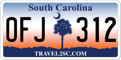 SC license plate OFJ312