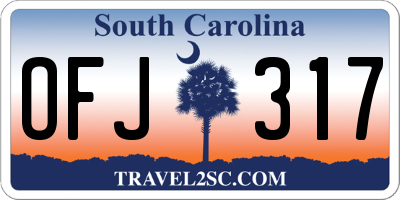SC license plate OFJ317