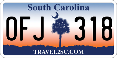 SC license plate OFJ318