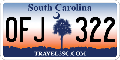 SC license plate OFJ322