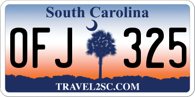 SC license plate OFJ325