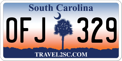 SC license plate OFJ329