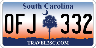 SC license plate OFJ332