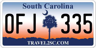 SC license plate OFJ335