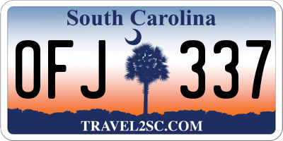 SC license plate OFJ337