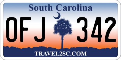 SC license plate OFJ342