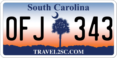 SC license plate OFJ343