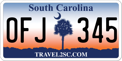 SC license plate OFJ345