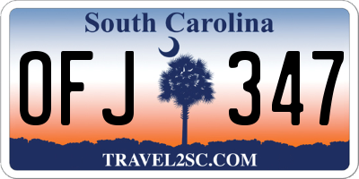 SC license plate OFJ347