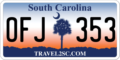 SC license plate OFJ353