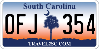 SC license plate OFJ354