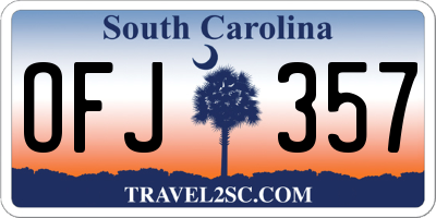 SC license plate OFJ357