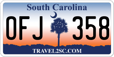SC license plate OFJ358