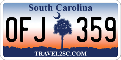 SC license plate OFJ359