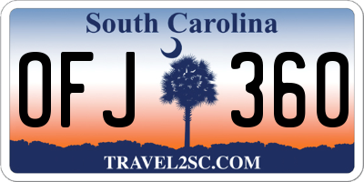 SC license plate OFJ360
