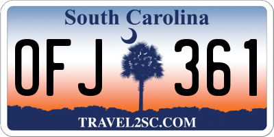 SC license plate OFJ361
