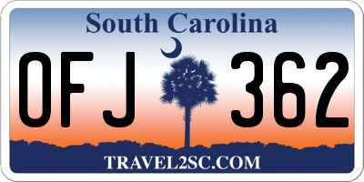 SC license plate OFJ362