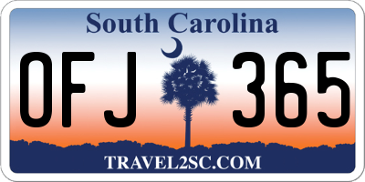 SC license plate OFJ365