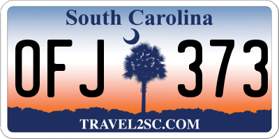 SC license plate OFJ373