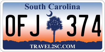 SC license plate OFJ374