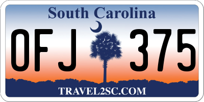 SC license plate OFJ375