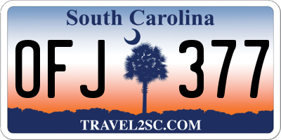 SC license plate OFJ377